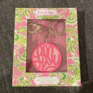 Lilly Pulitzer Keychain with USB Flash Drive